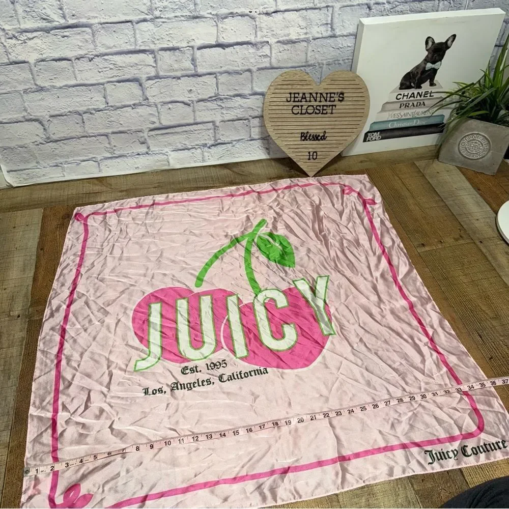 Juicy Couture Square Scarf Cherry Juicy Logo